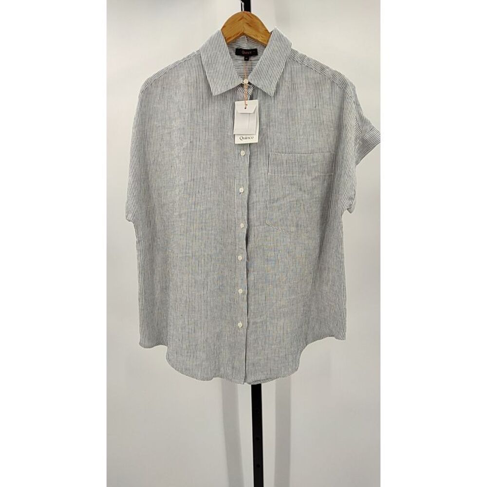 Quince Gray Striped Women's Top